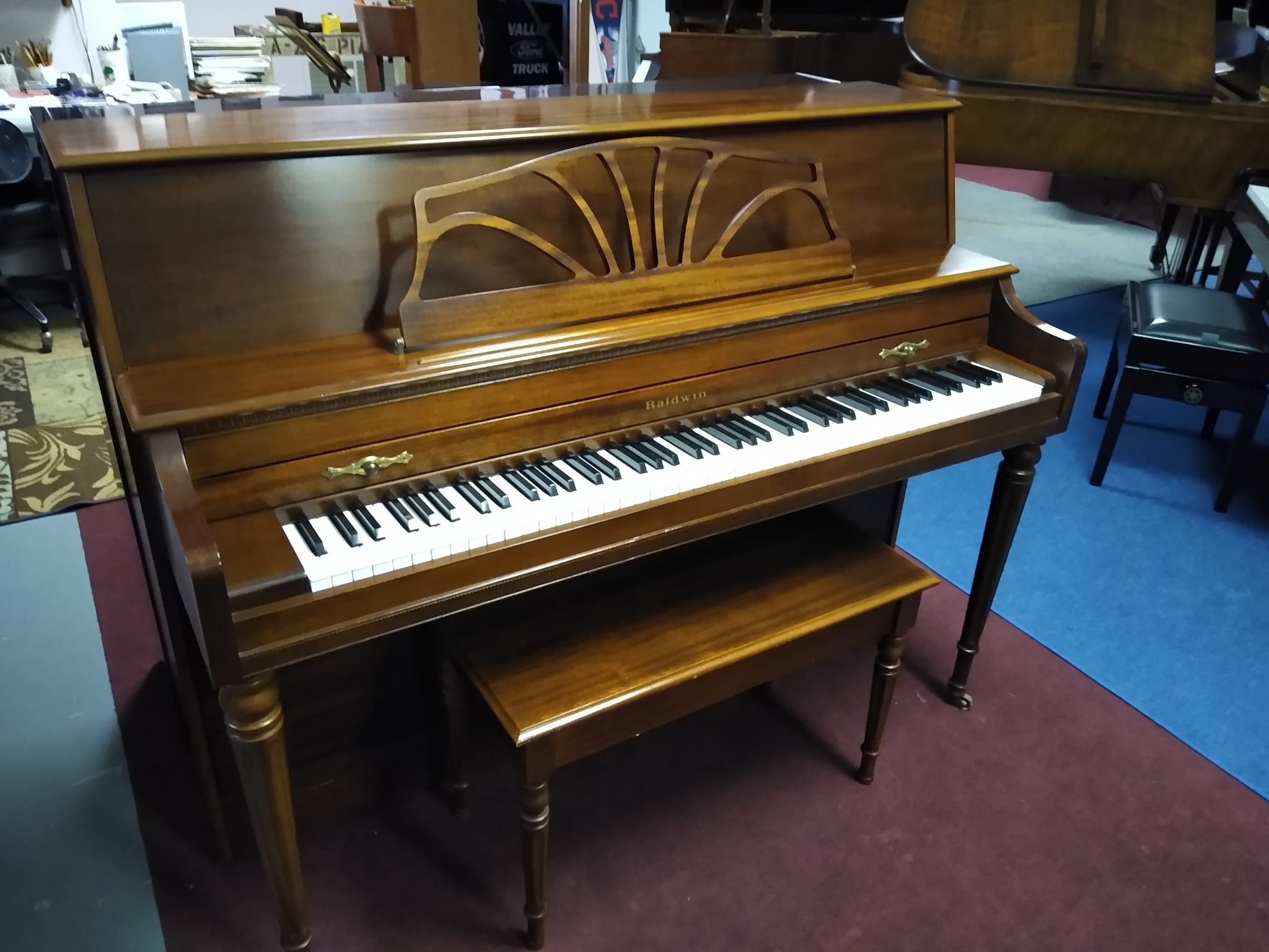 Baldwin Cherry Studio Upright Piano A Thru Z S Complete Piano Service